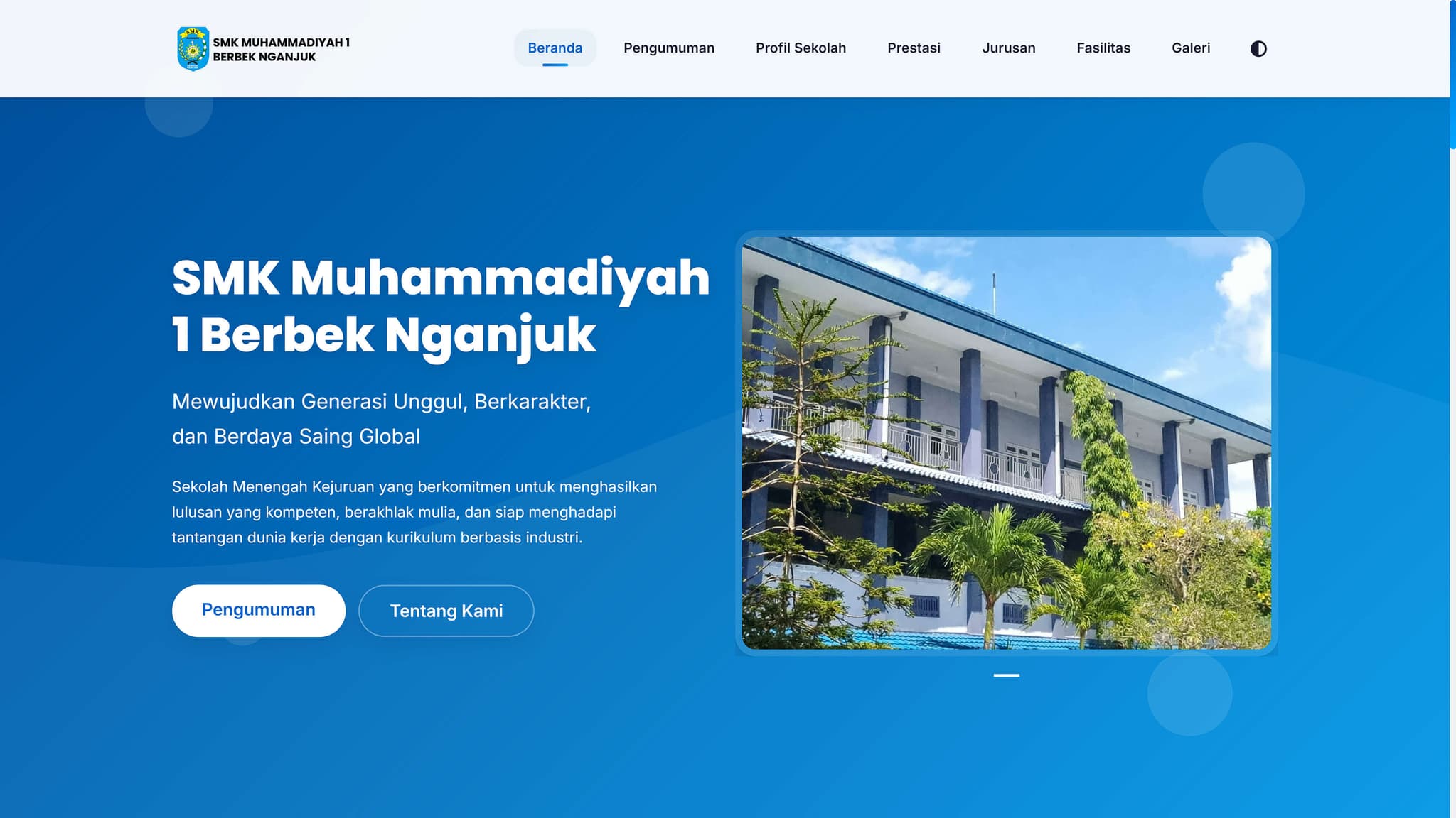 Website Profil Sekolah - SMK Muhammadiyah 1 Berbek Nganjuk